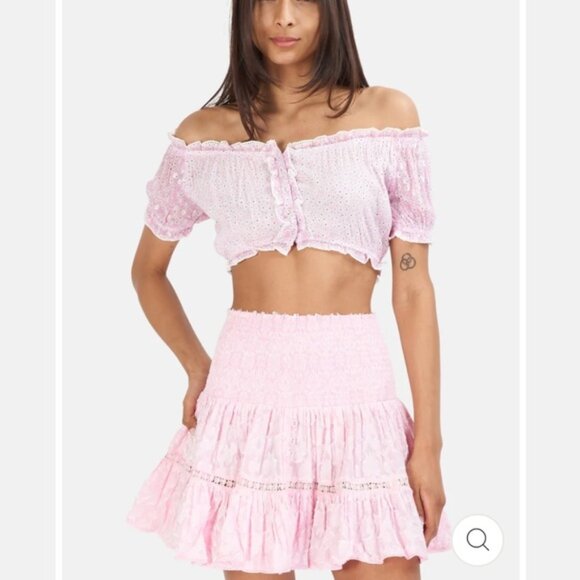 SUNDAY SAINT-TROPEZCLOE FLOWERS TOP & SKIRT PINK - Picture 1 of 6